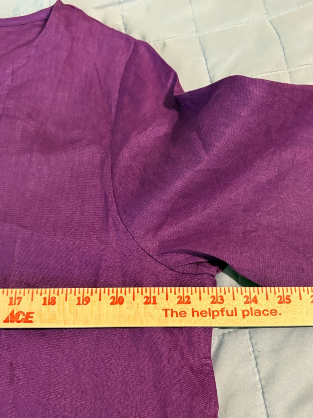 Lintico Sofia 100% linen purple midi length 3/4 sleeve dress - Picture 9 of 16